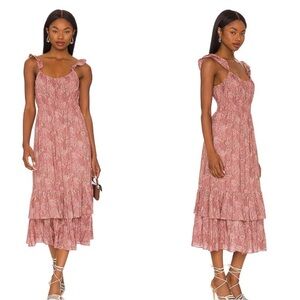 NWT PAIGE Gisela Tiered-hem Midi Dress